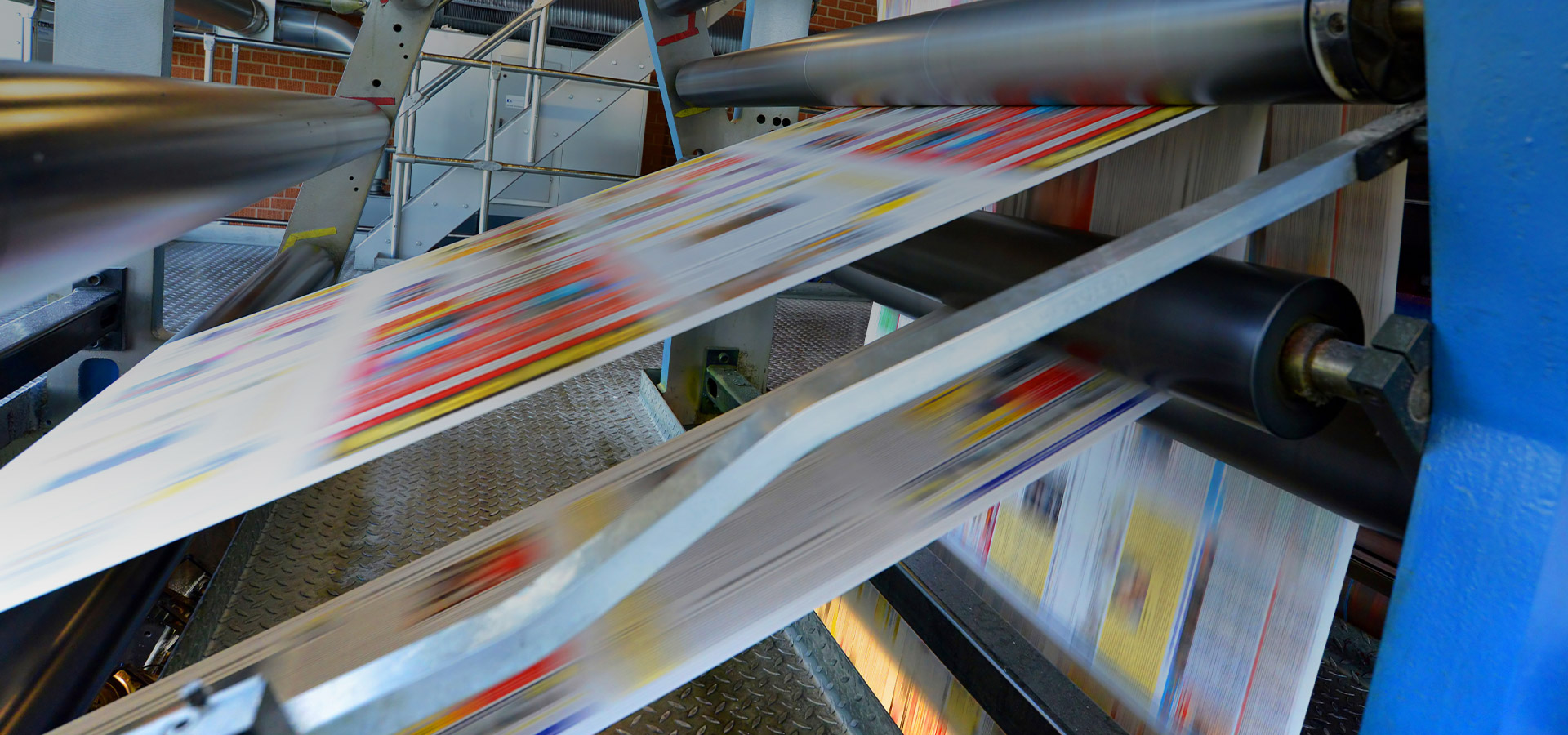 Marketing printing press header